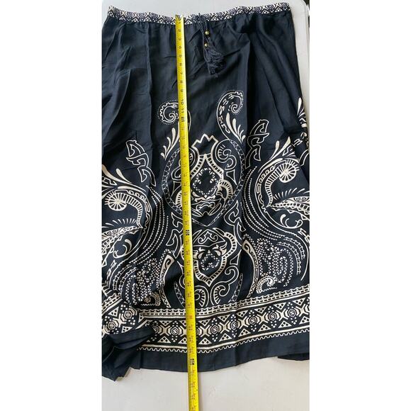 Dressbarn Skirt Womens 3XL NEW Westport Maxi Black Rayon Summer Flowy Pull On - Picture 7 of 11